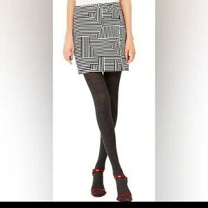 Kate Spade Saturday Black & White Geometric Mini Skirt Size 0